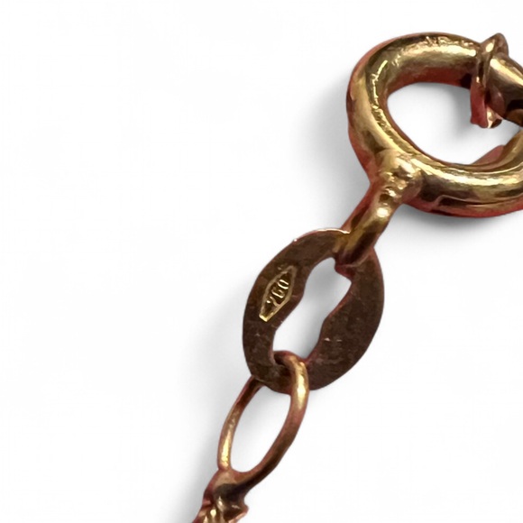 18k solid yellow Gold Heart and Key Pendant Necklace - Picture 7 of 11